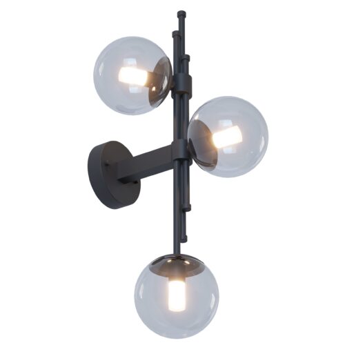 Бра Abby Left,  Чорний Прозорий, Pikart Lights