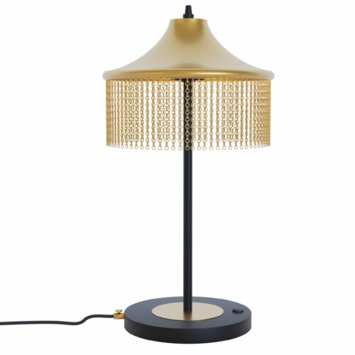 Настільна лампа Lo Fringe,  Світла латунь/чорний Ланцюг, Pikart Lights