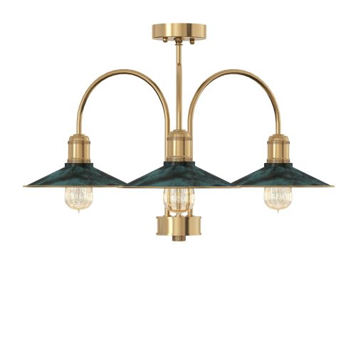 Люстра Classic 3, 35086 Зелена латунь, Pikart Lights