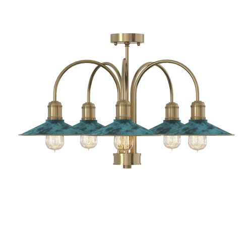 Люстра Classic 5, 34875 Зелена латунь, Pikart Lights