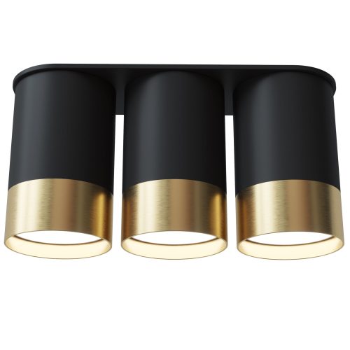 Точковий спот BP Black/White Gold трійний NEW, 28005 Світла латунь/чорний, Pikart Lights