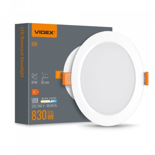 Світлодіодний світильник Back вбудований круглий VIDEX 9W 5000K