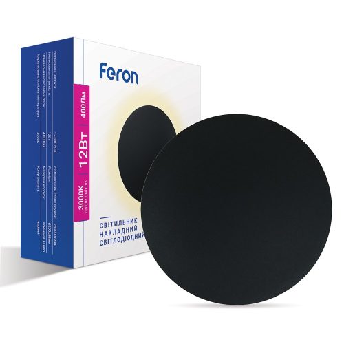 Світлодіодний накладний світильник Feron AL8110 12Вт 3000K чорний
