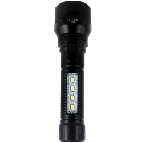 LED ліхтар ручний акумуляторний LEBRON L-HL-40, ABS, чорний, 2W + 0,8W, 1200mAh Li-Ion