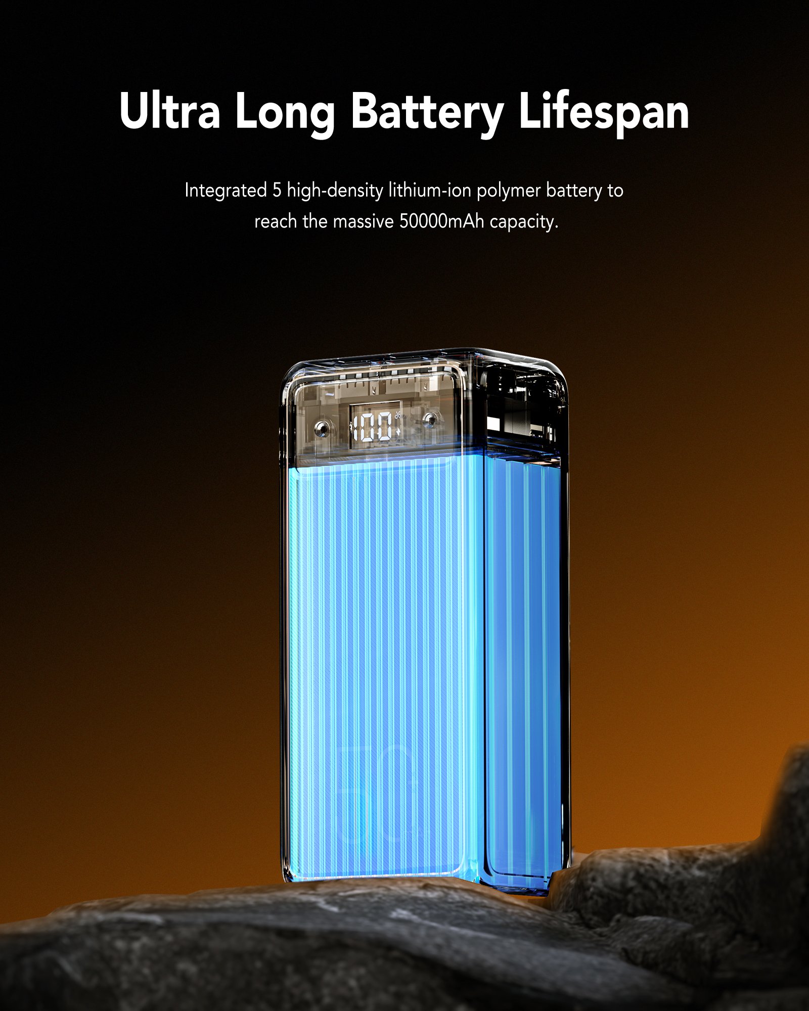 (8) Зовнішній акумулятор Power Bank VEGER TANK LITE 50000MAH (W5001) - Зображення 9