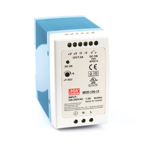 Блок живлення Mean Well на DIN-рейку MDR-100-12 (90W; 7,5A; 12V; IP20) Series "MDR", 92%