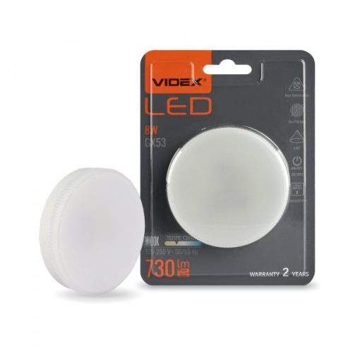 Світлодіодна лампа VIDEX GX53 8W 3000K 220V