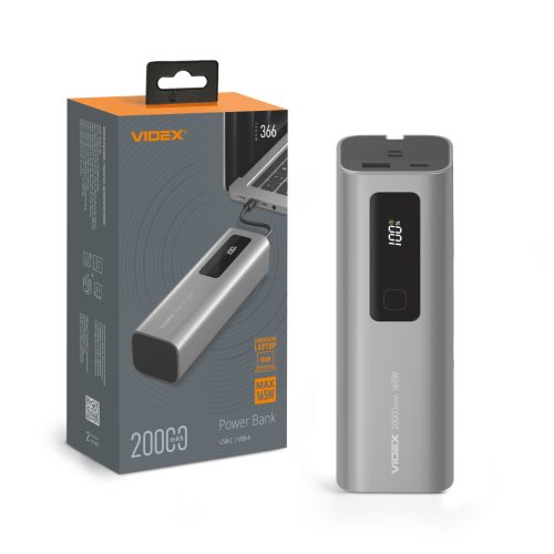 Повербанк 20000mAh VIDEX VPB-366 165W PD100W +Display